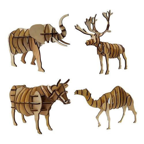بسته بندی پازل چوبی سه بعدی برتاریو مدل سری حیوانات ۳